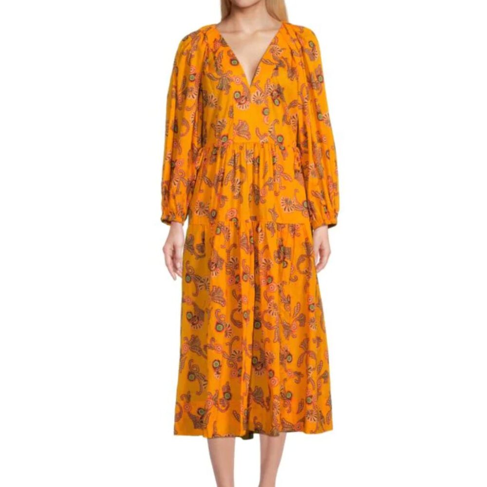A.L.C. | Sayer Dress | Orange & Floral Print | Size 12 | Retail $495
